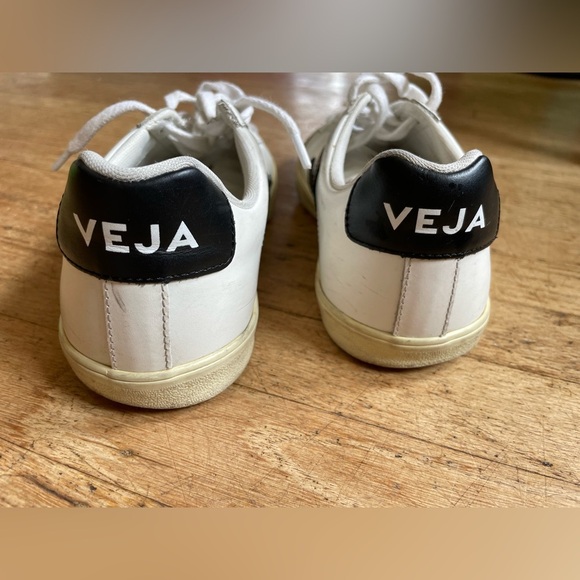 Veja White and Black Casual Sneakers - Picture 7 of 9